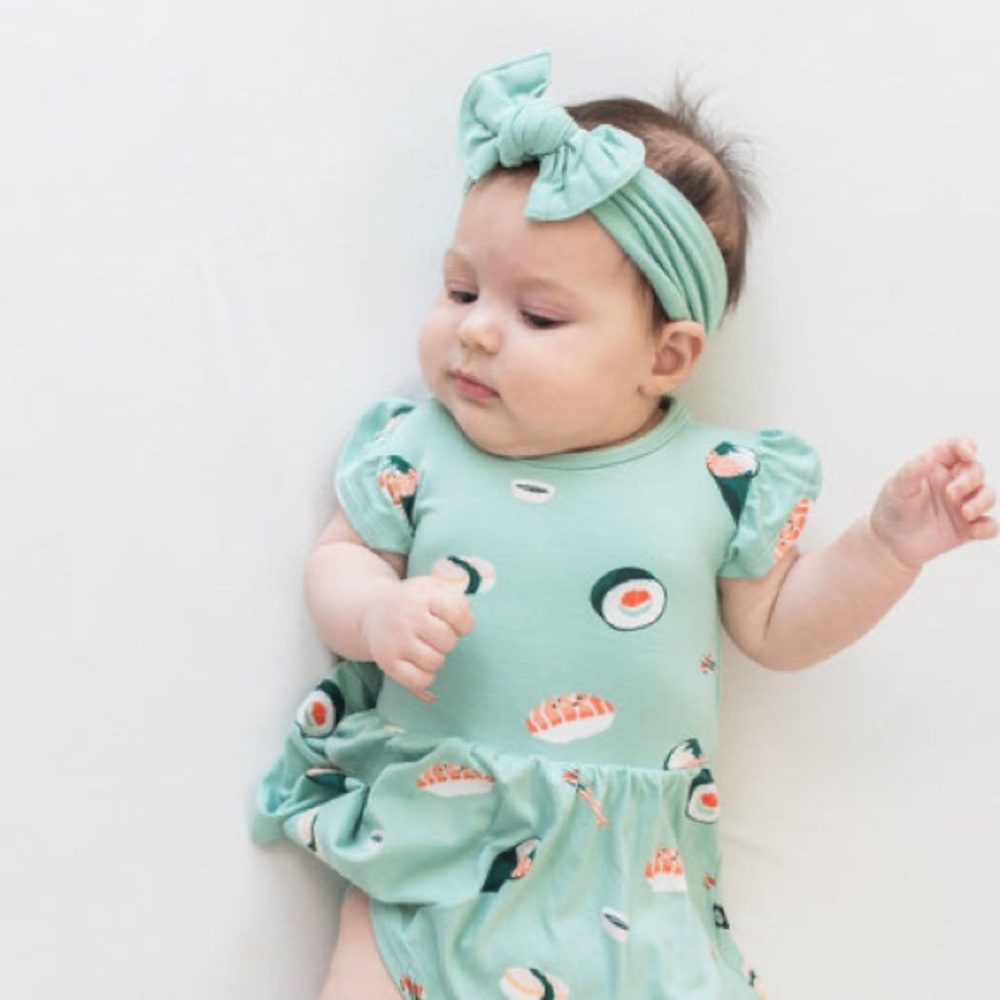 Kyte BABY Green Sushi Print Dress